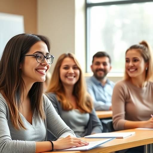 Estudiantes felices del curso de oratoria